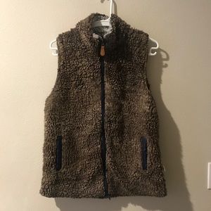 Womens Simply Southern Brown Sherpa Vest Size M